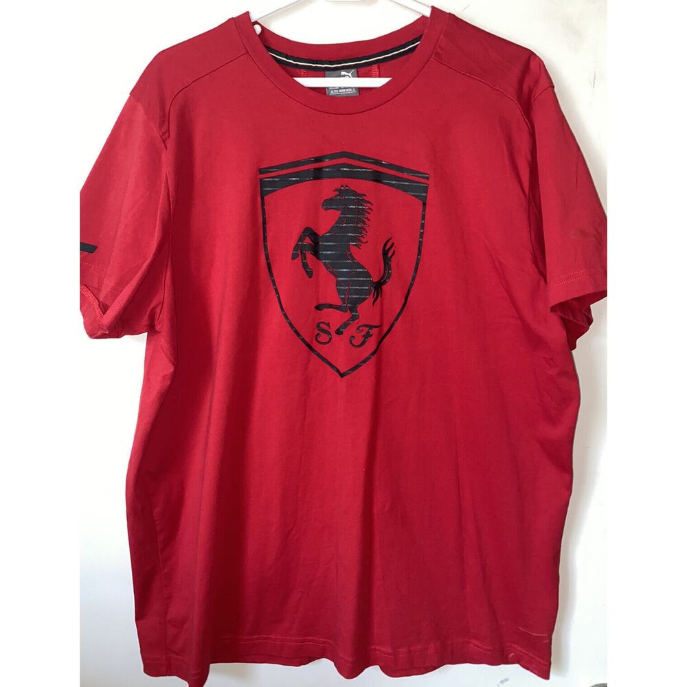 PUMA Men's XL Ferrari Big Shield Tee Red Original Products 100% Cotton